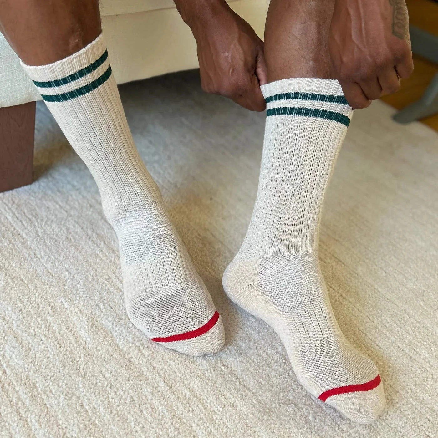 Extended Boyfriend Socks LE BON SHOPPE Oatmeal
