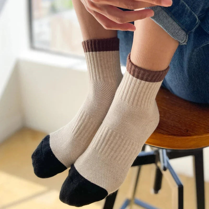 Le Bon Shoppe Girlfriend Socks Colour Block Socks LE BON SHOPPE Black/Coffee