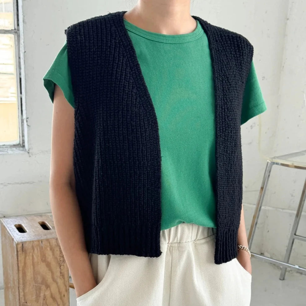Le Bon Shoppe | Granny Cotton Sweater Vest Apparel LE BON SHOPPE black XS/S