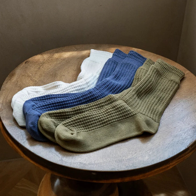 ROTOTO | Cotton Waffle Crew Socks Socks ROTOTO