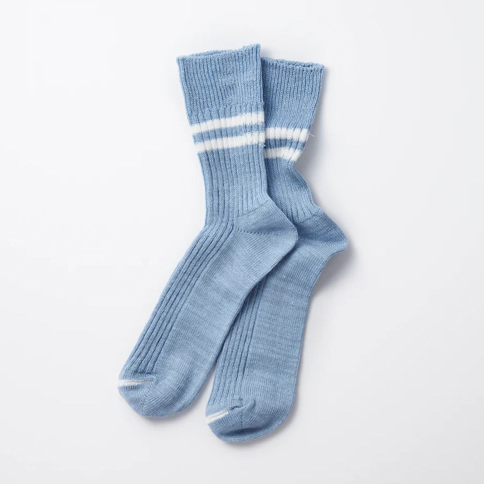 ROTOTO | Hemp & Cotton Stripe Socks Socks ROTOTO morning blue/white Small