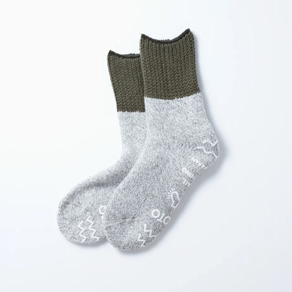ROTOTO | Retro Winter Room Socks Socks ROTOTO olive/gray Small