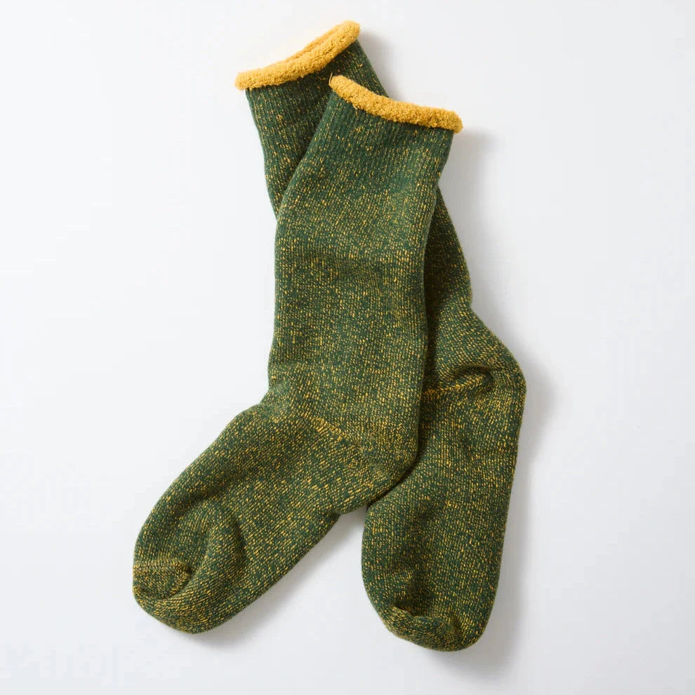 ROTOTO | Reversible Pile Socks Socks ROTOTO Small Ivy Green / D.Yellow