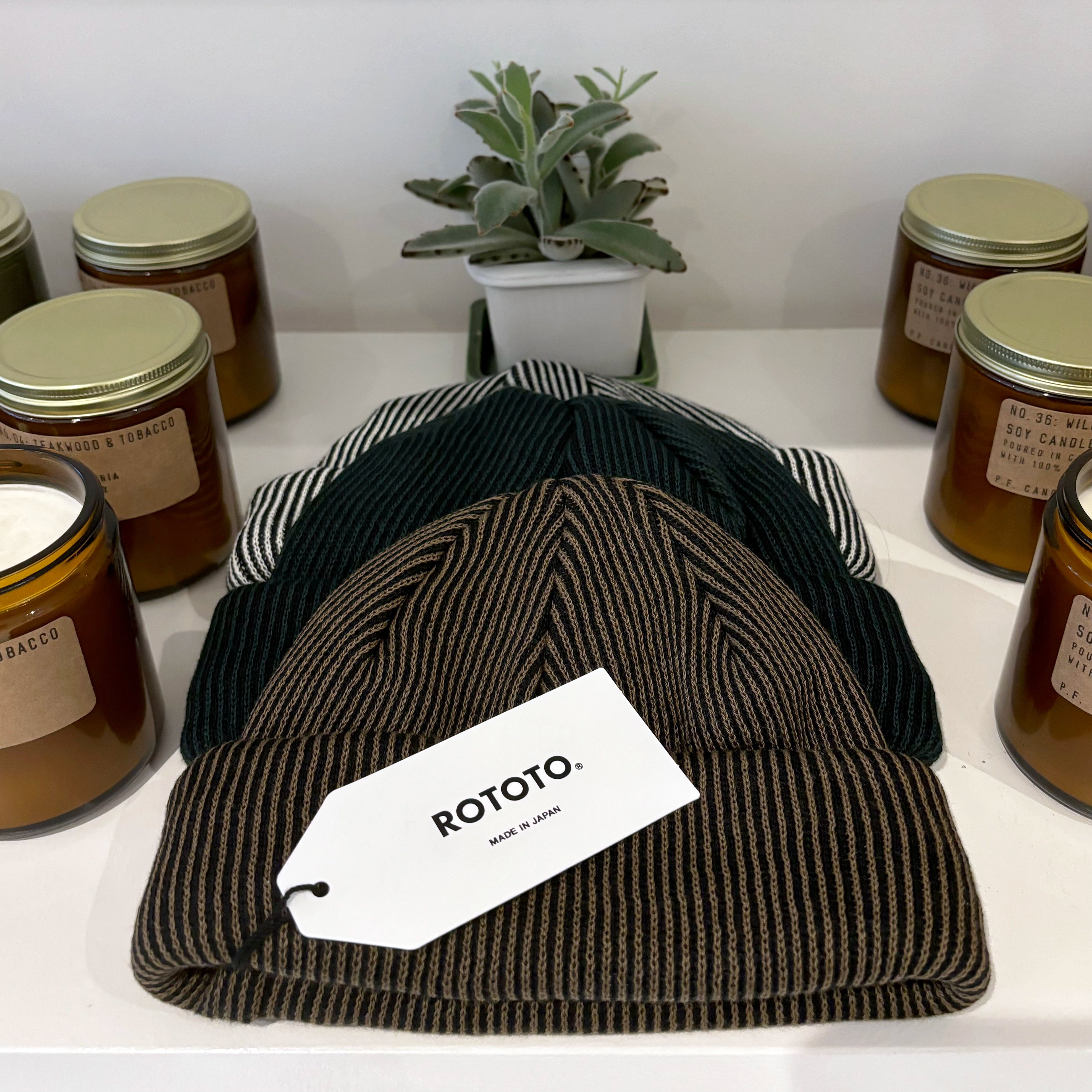 Rototo | Super Soft 2Way Stripe Beanie Hat OBEY