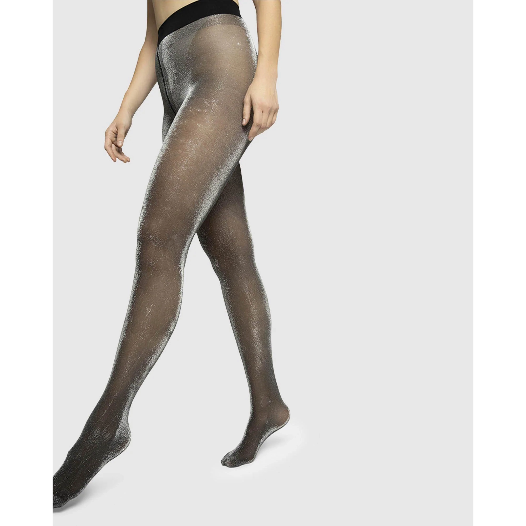 Tora Shimmery Tights - Black SWEDISH STOCKINGS