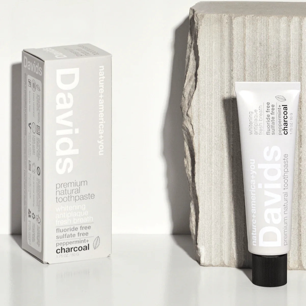 Davids Premium Toothpaste | Charcoal + Peppermint | Travel Size Davids Natural Toothpaste 