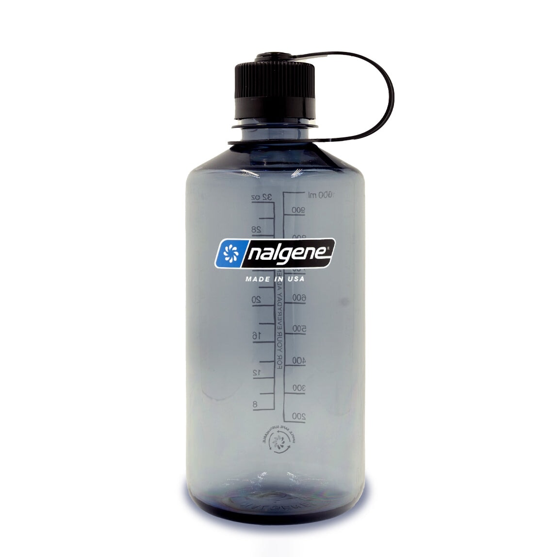 Nalgene | 1L / 32oz Narrow Mouth Sustain Water Bottle | Grey Black NALGENE