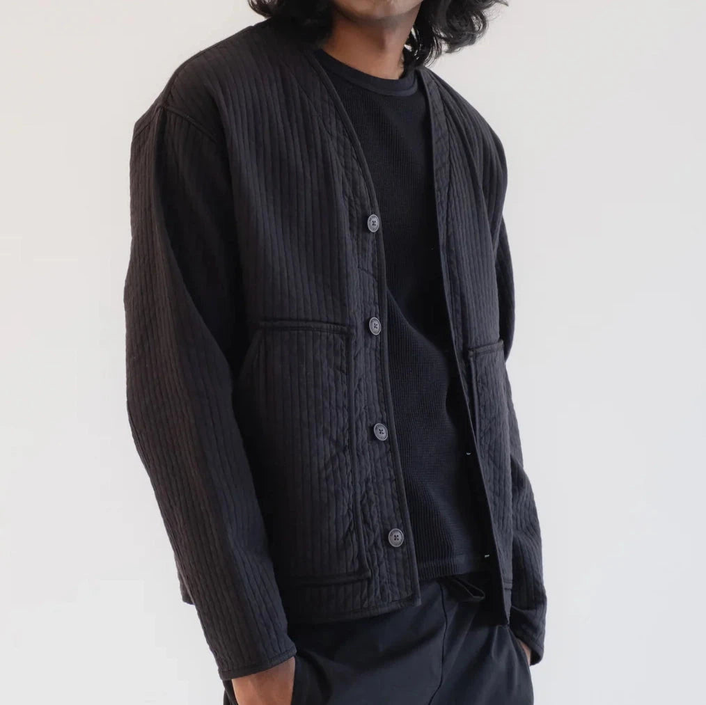 Baseball Cardigan | Black EAT DUST 
