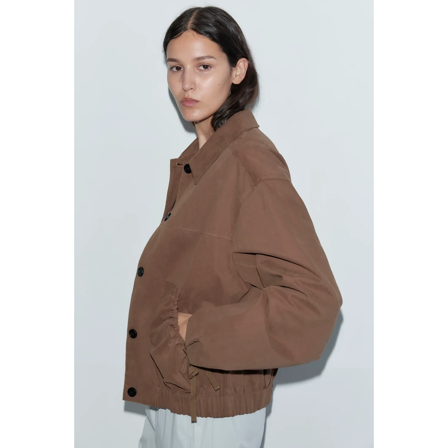 Button Up Jacket | Brown Deiji Studios 