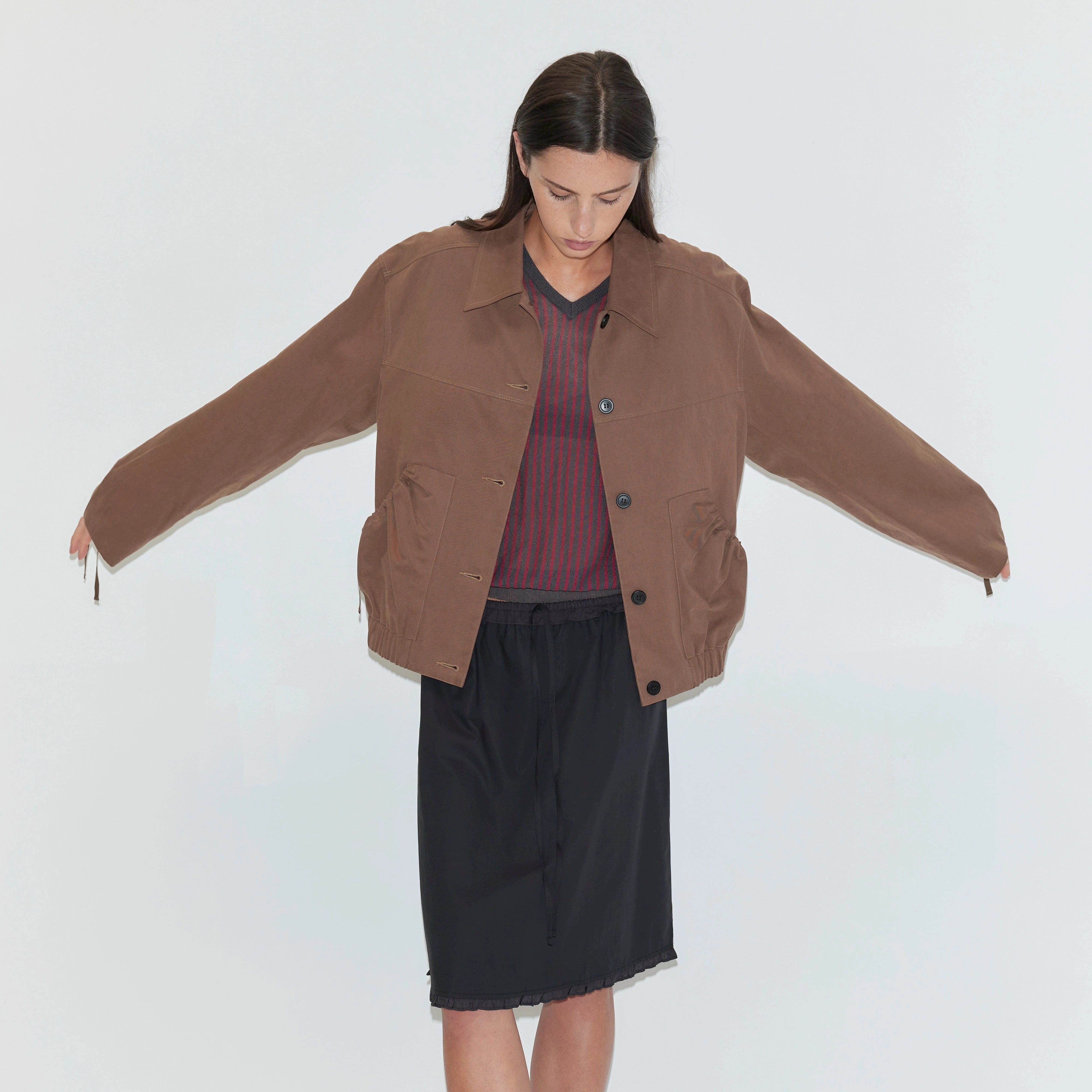 Button Up Jacket | Brown Deiji Studios 
