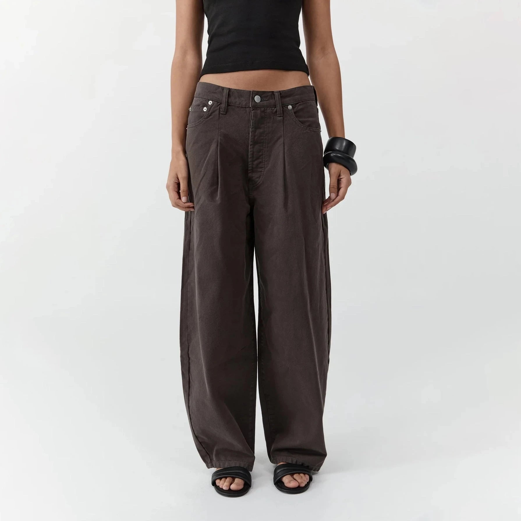 Canvas Mid Rise Barrel Jeans | Ash St. Agni 