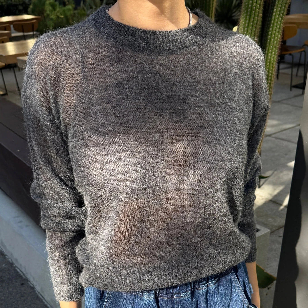 Cecile Crew Neck Mohair Sweater Apparel LE BON SHOPPE 