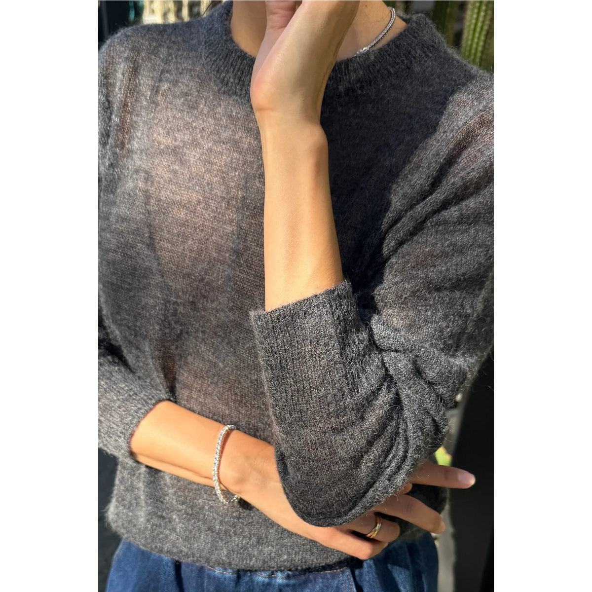 Cecile Crew Neck Mohair Sweater Apparel LE BON SHOPPE 