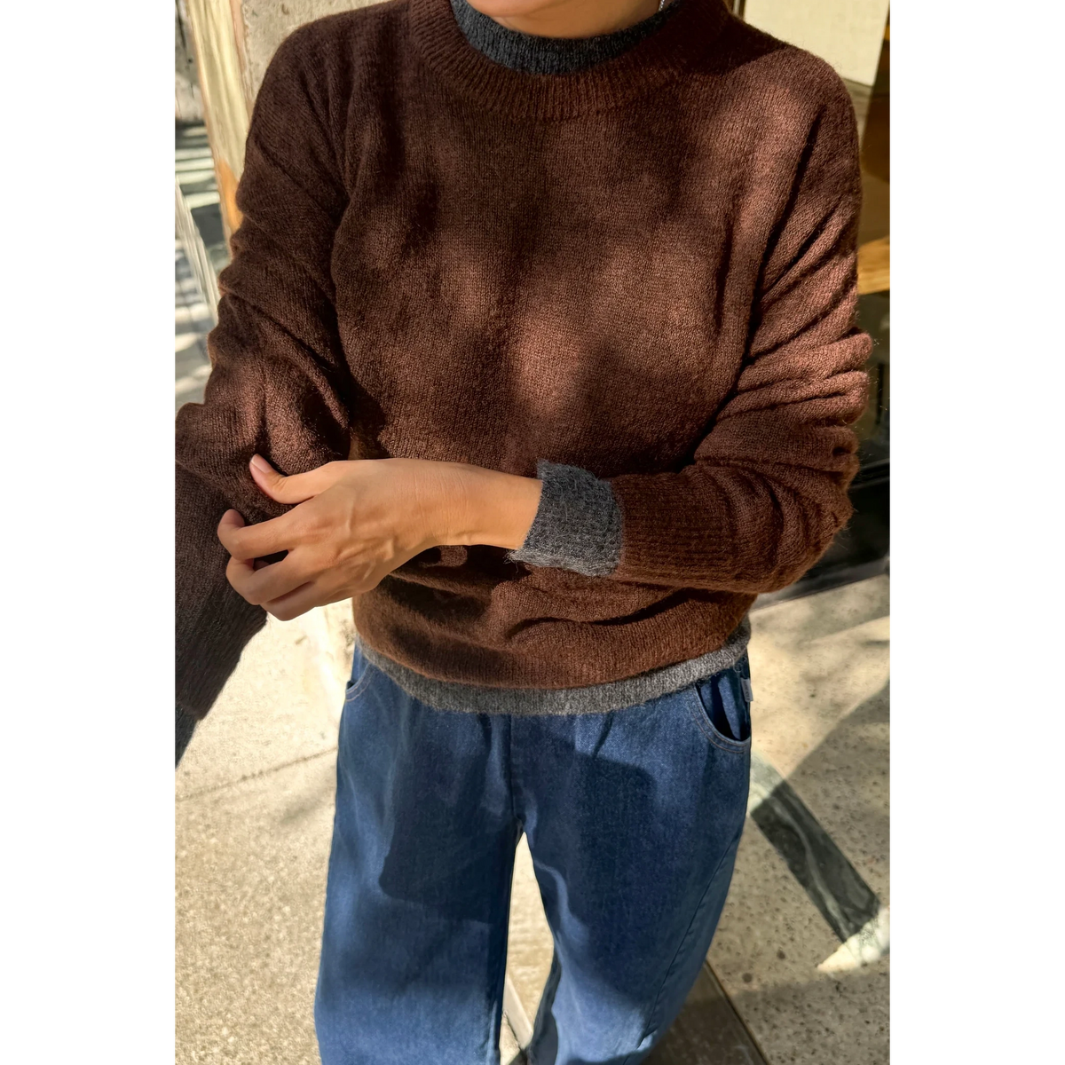 Cecile Crew Neck Mohair Sweater Apparel LE BON SHOPPE 
