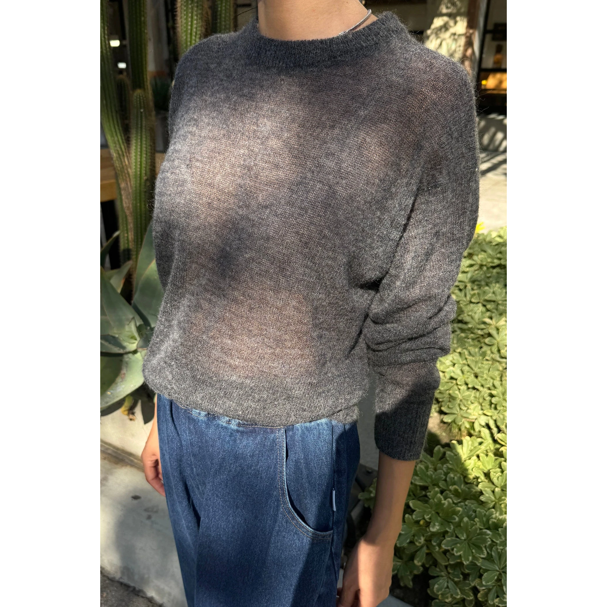 Cecile Crew Neck Mohair Sweater Apparel LE BON SHOPPE 