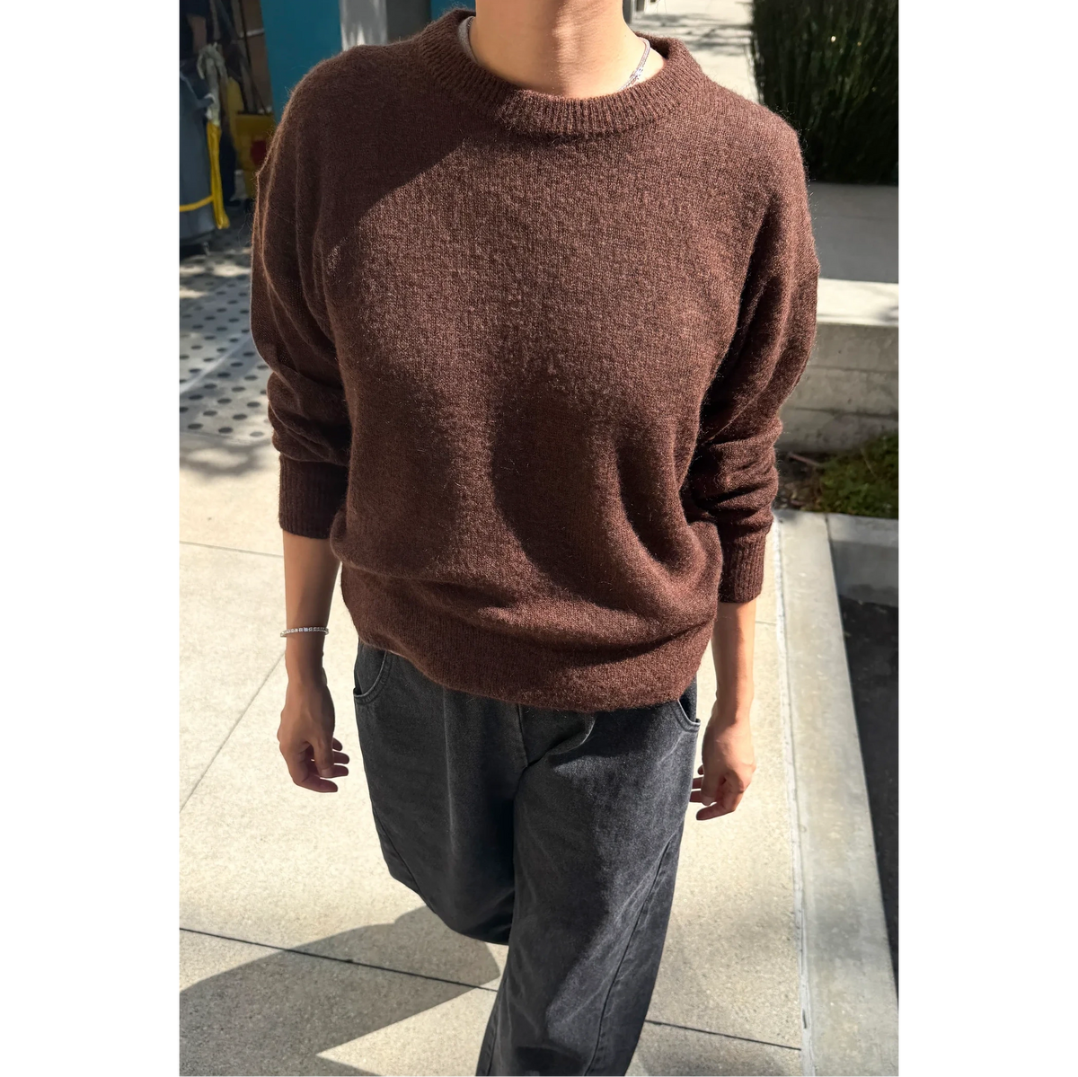 Cecile Crew Neck Mohair Sweater Apparel LE BON SHOPPE espresso XS/S 