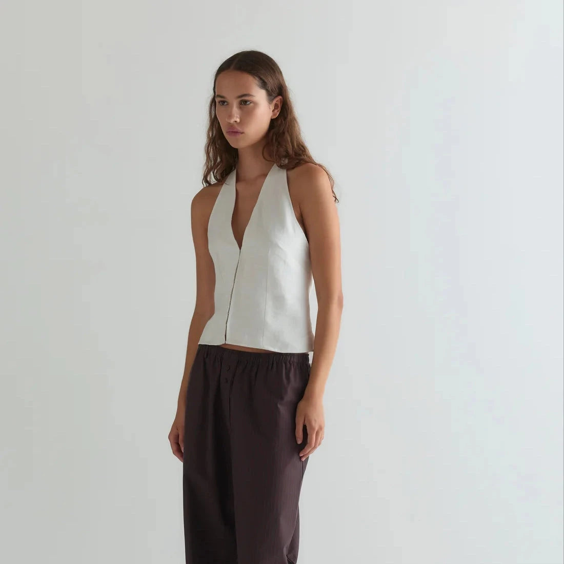 Close Halter Top | White Deiji Studios 