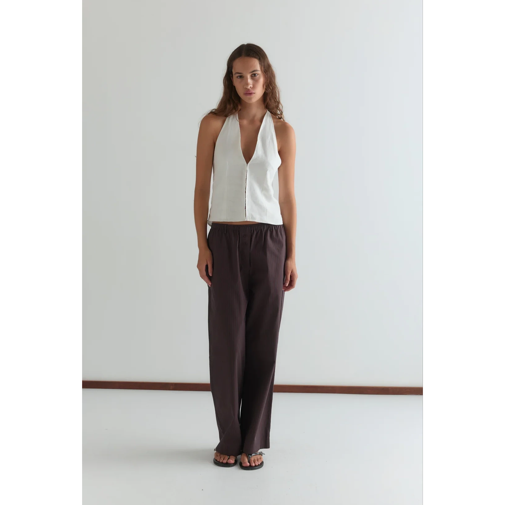 Close Halter Top | White Deiji Studios 