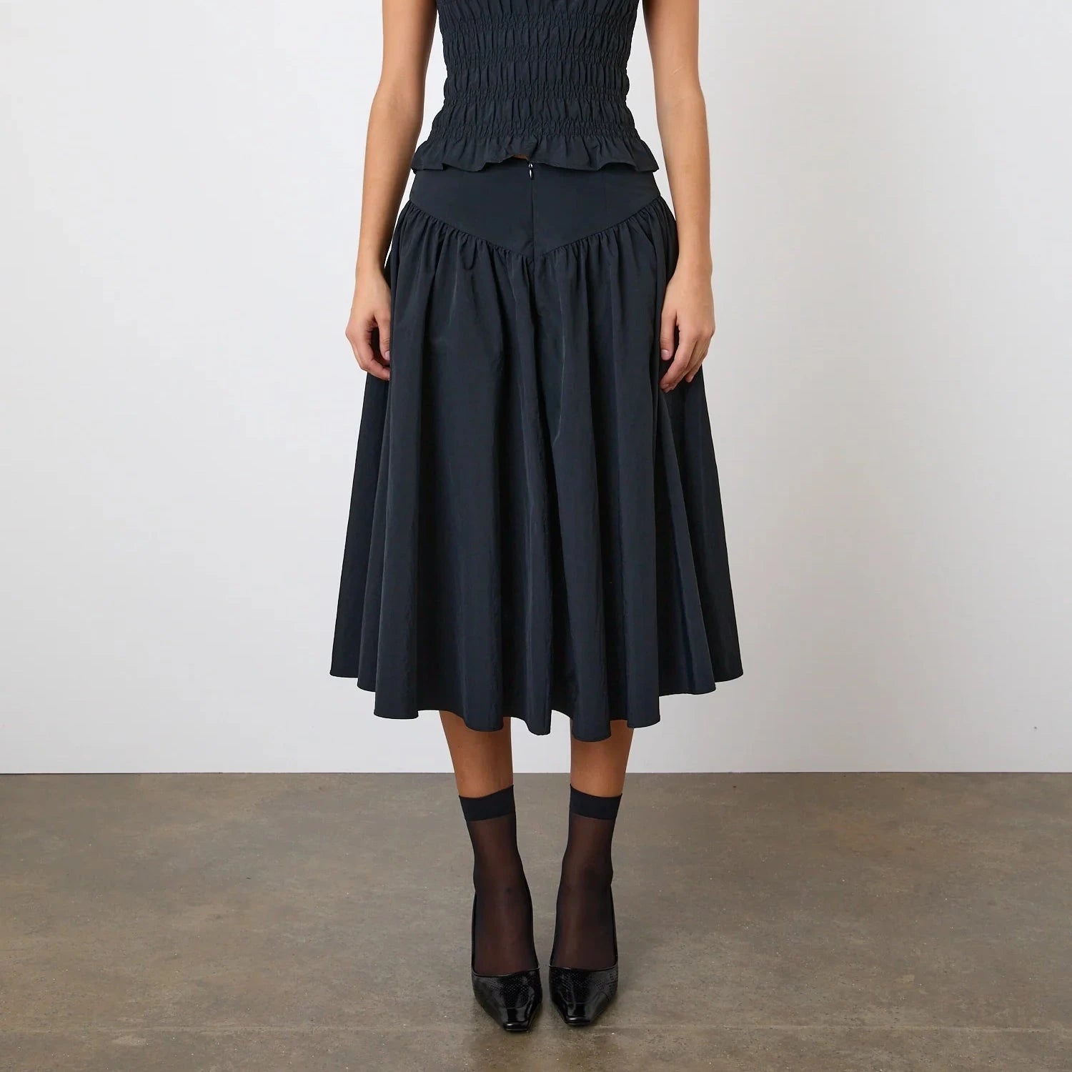 Deba Midi Skirt Peachy Den Graphite XS 