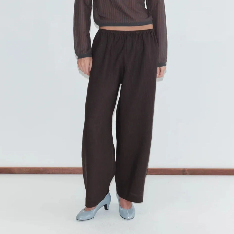 Ease Trouser | Black Brown Stripe Deiji Studios 