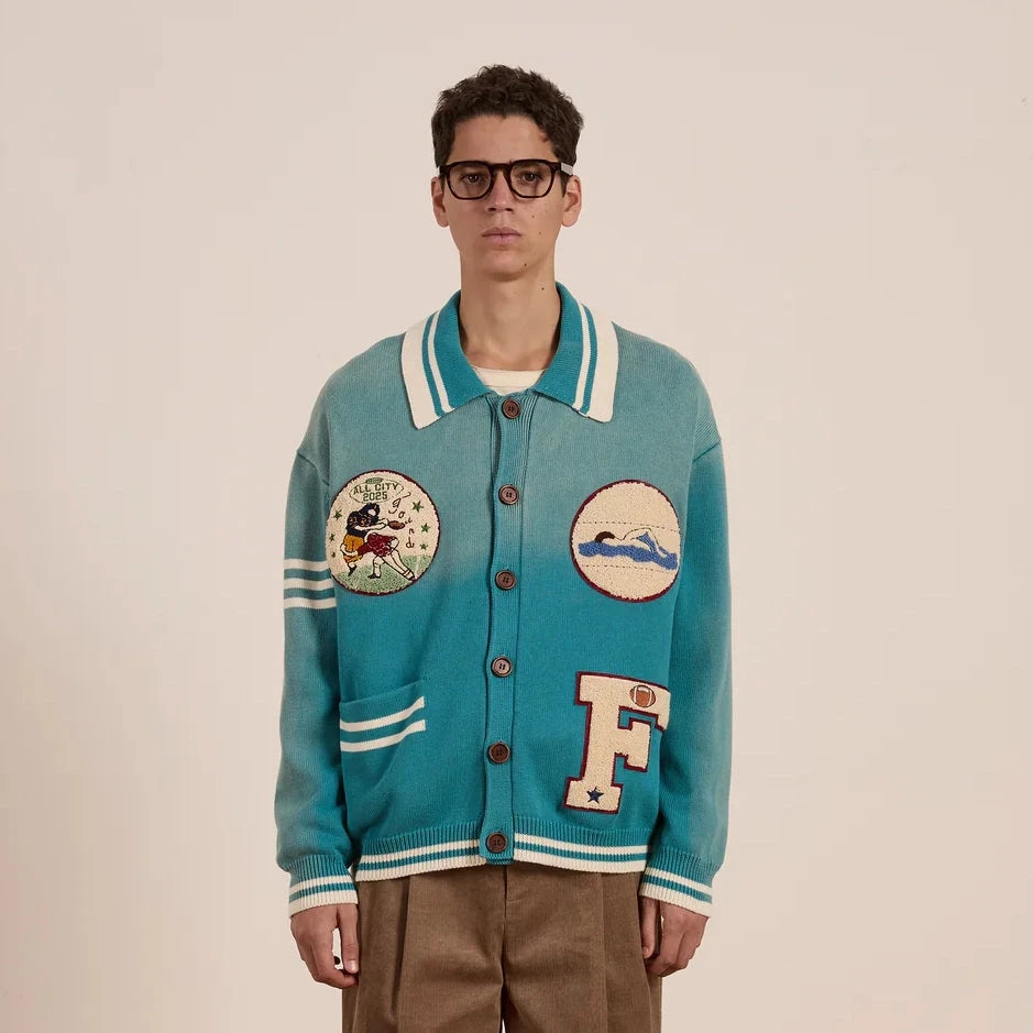 Fin Cardigan | Vtg Ocean Blue Sweaters Found 