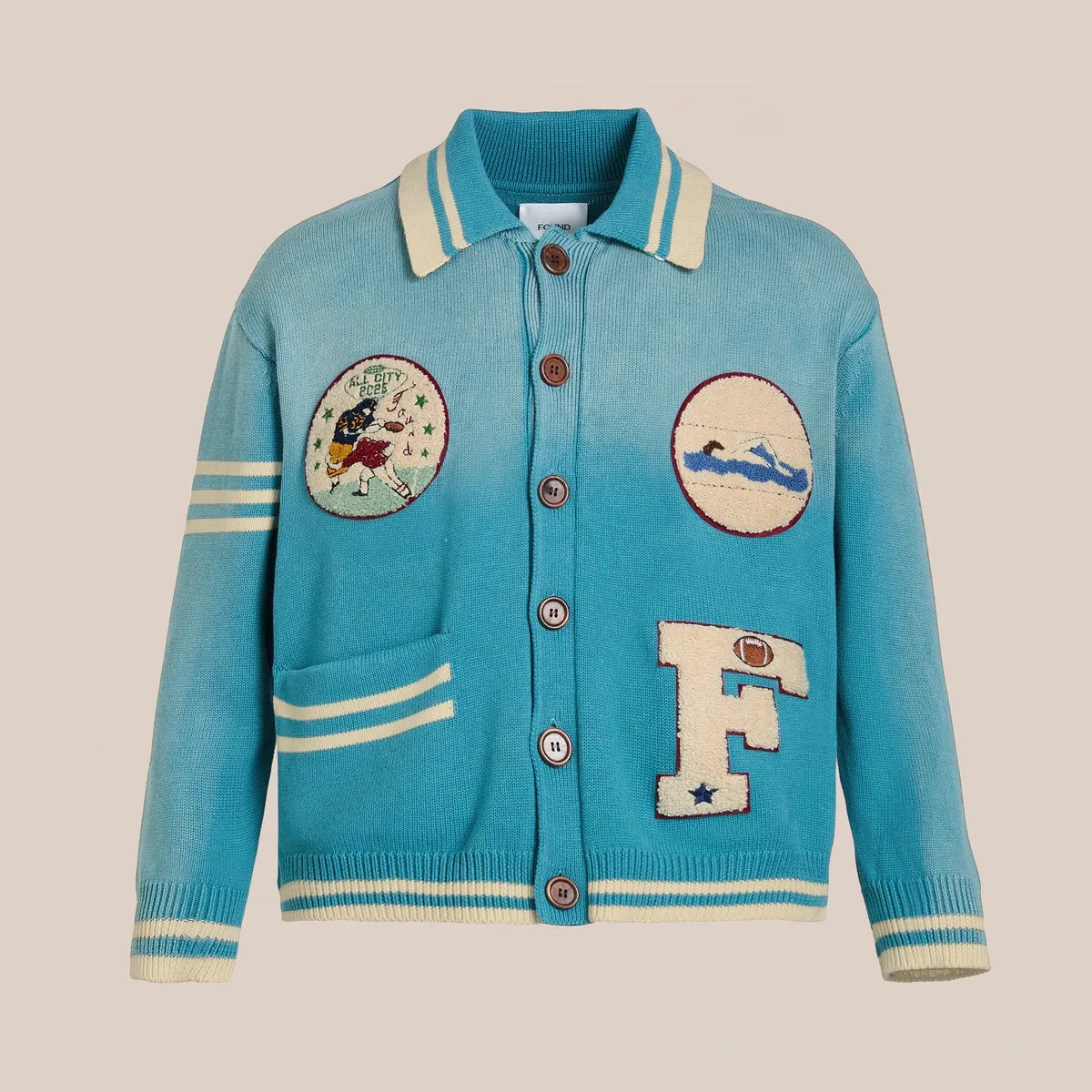Fin Cardigan | Vtg Ocean Blue Sweaters Found 