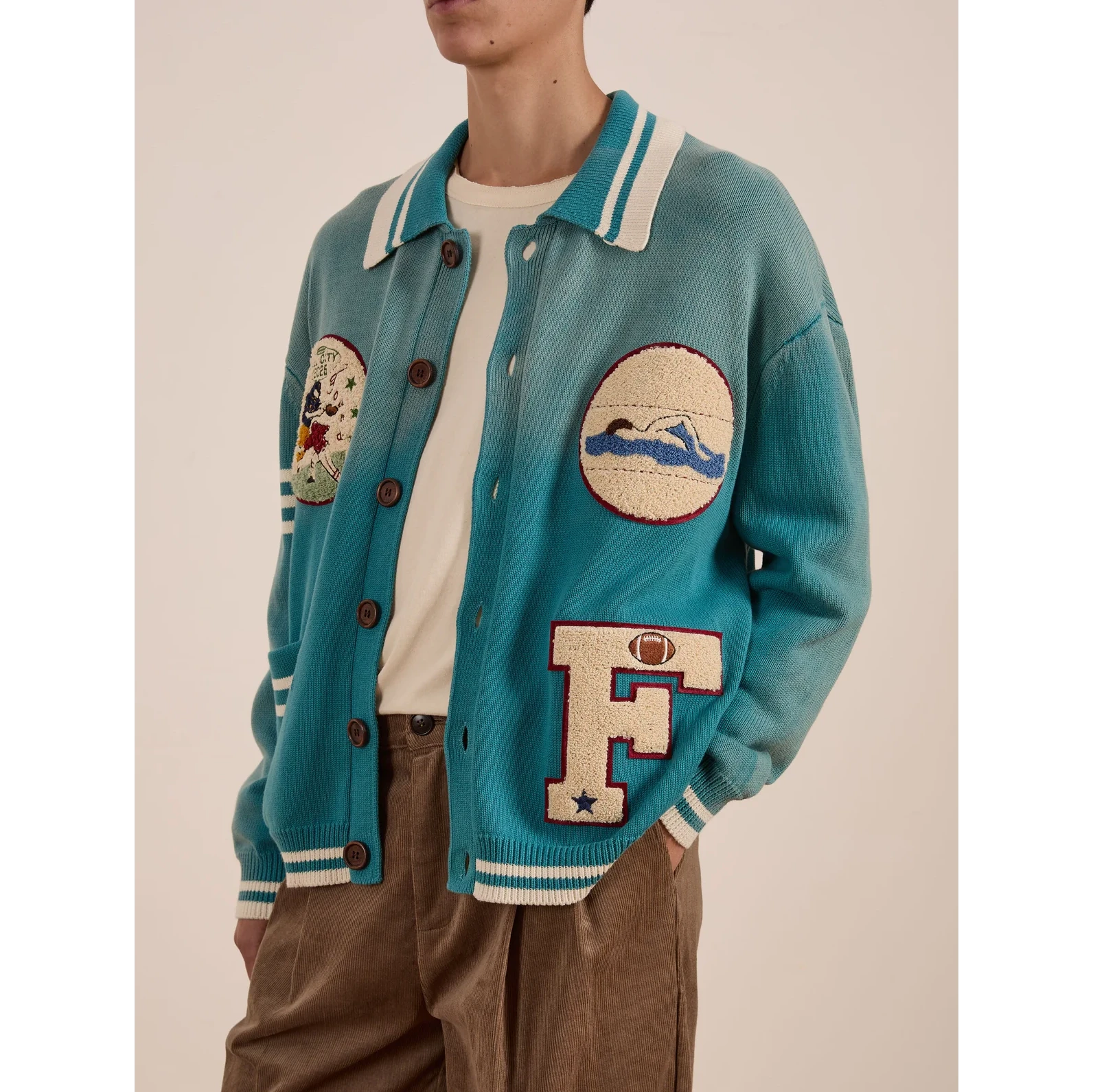 Fin Cardigan | Vtg Ocean Blue Sweaters Found 