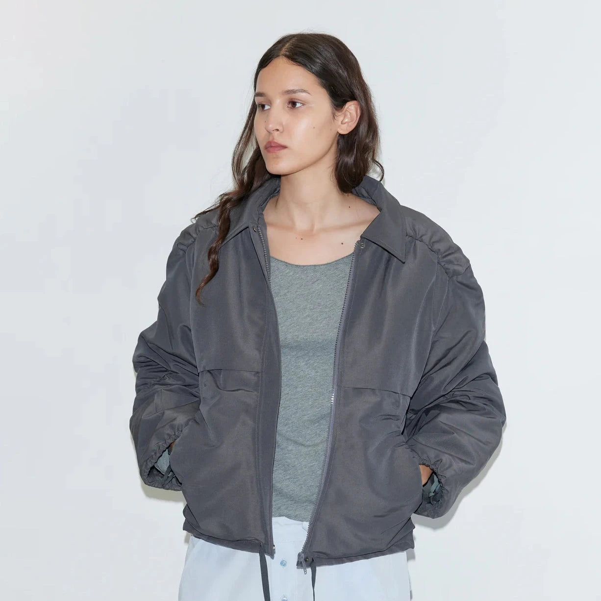 Gathered Jacket | Slate Deiji Studios 