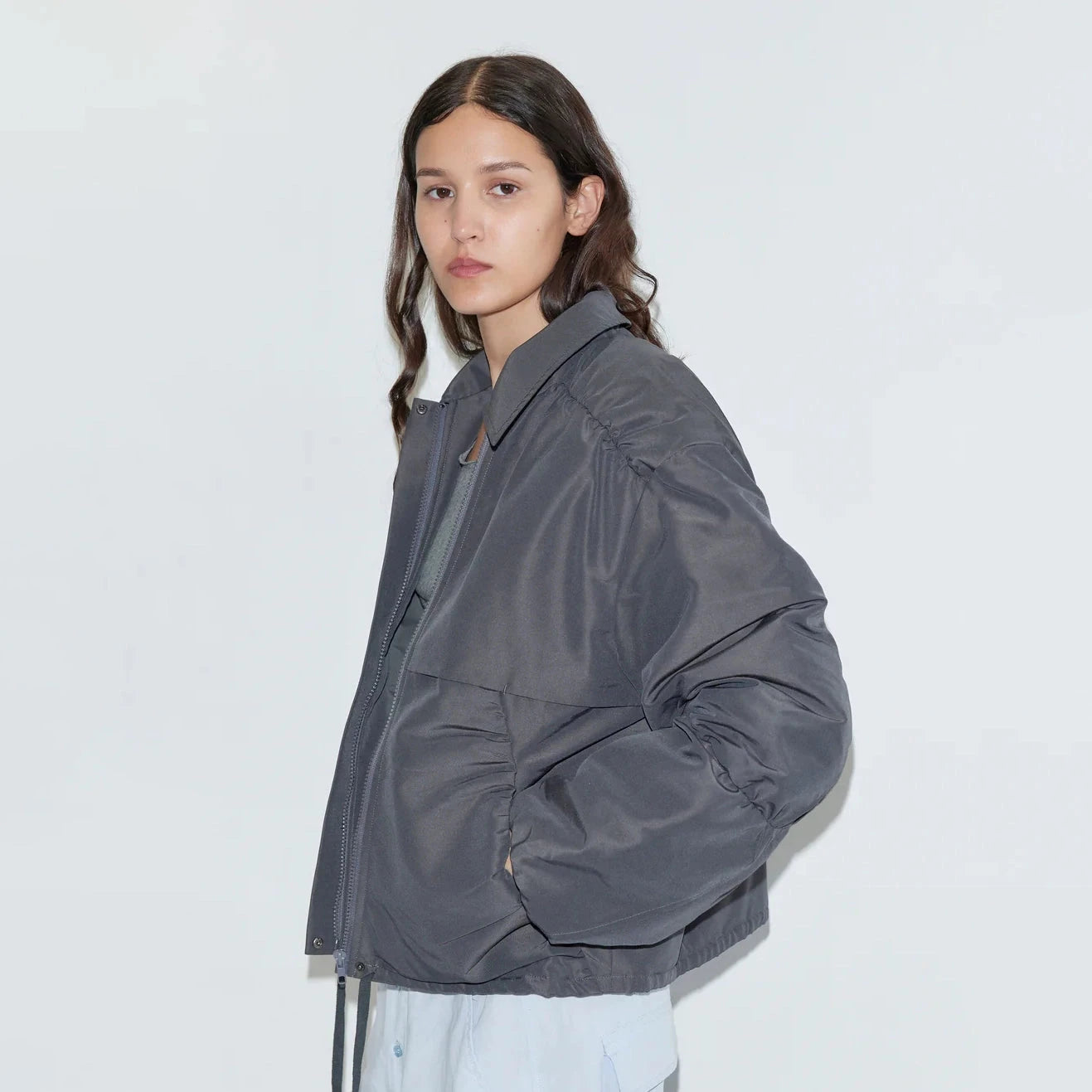 Gathered Jacket | Slate Deiji Studios 