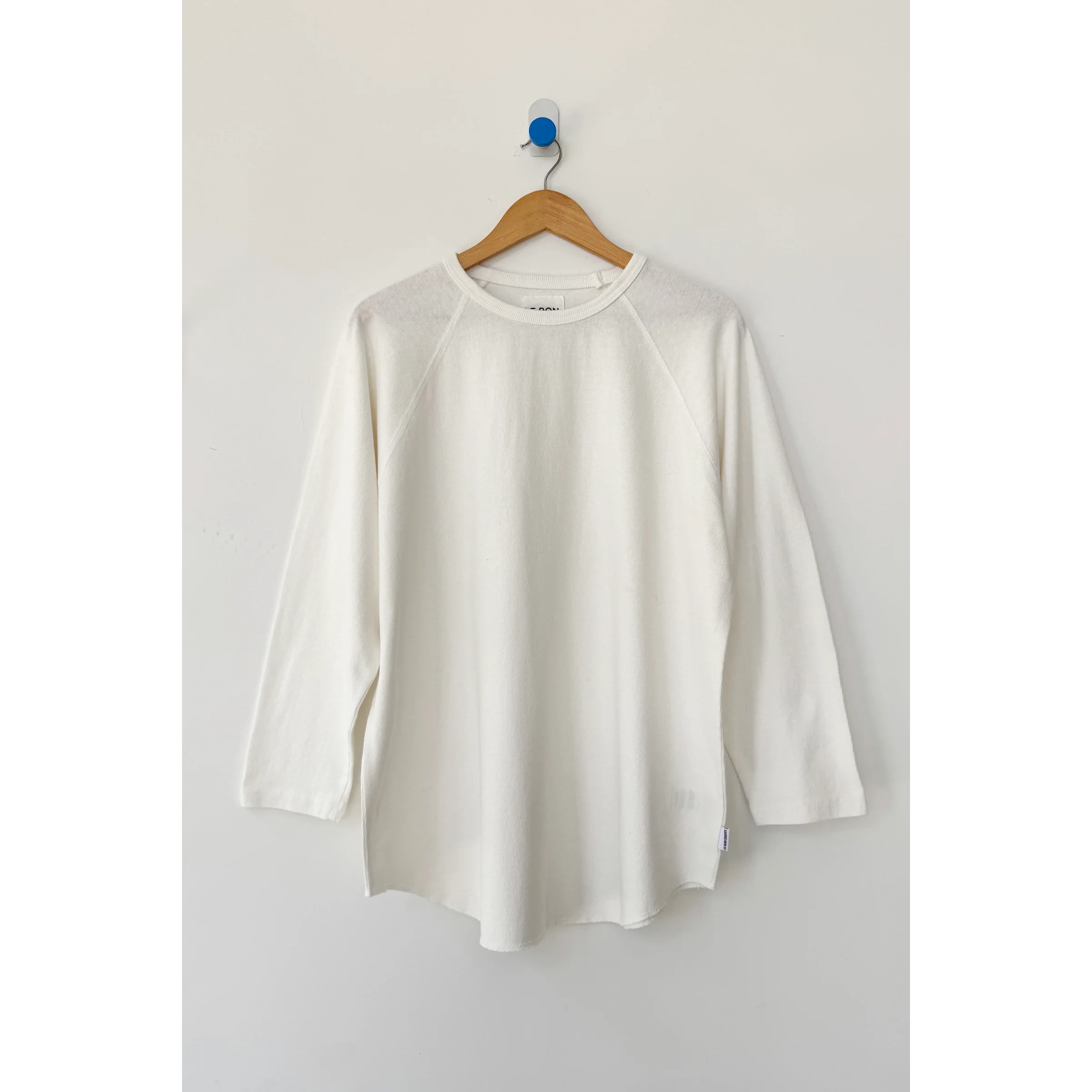 Heavy Cotton Raglan Tee Womens Tops LE BON SHOPPE White XS/S 