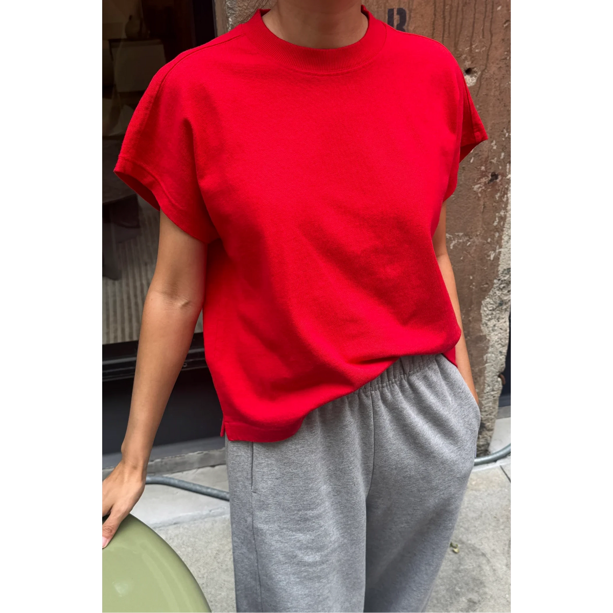 Jeanne Tee Womens Tops LE BON SHOPPE tomato SMALL 