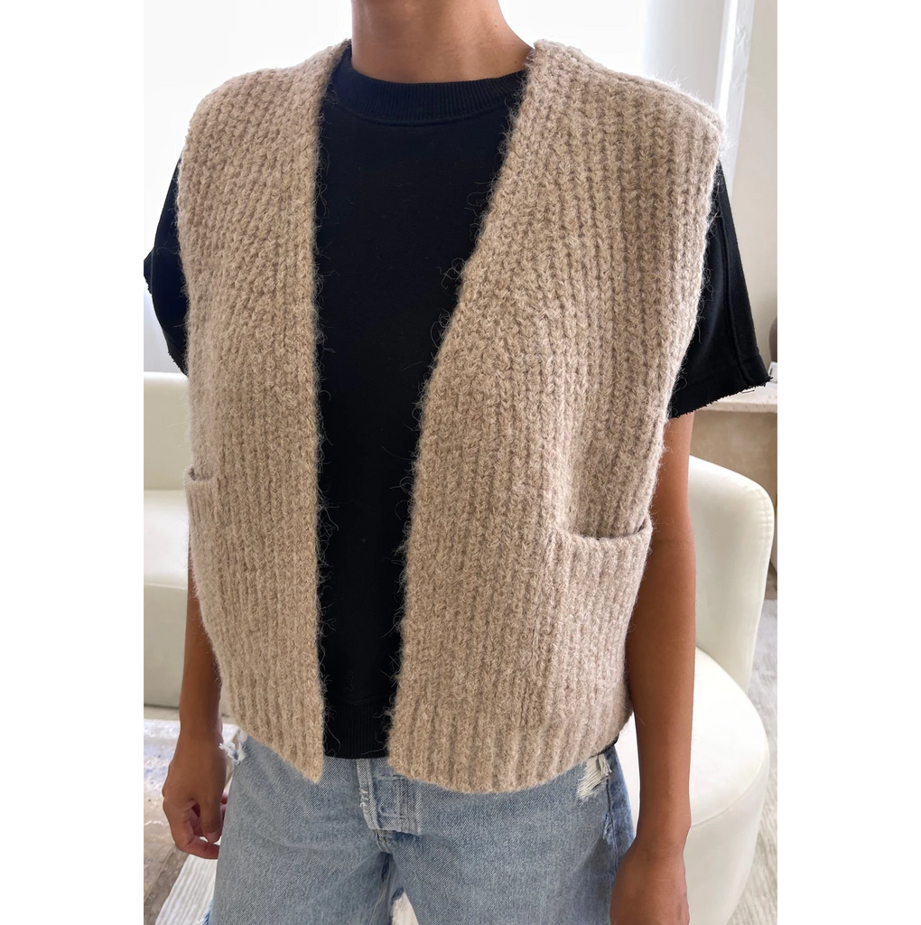 Le Bon Shoppe | Alpaca Grandpa Vest Apparel LE BON SHOPPE oat XS/S 