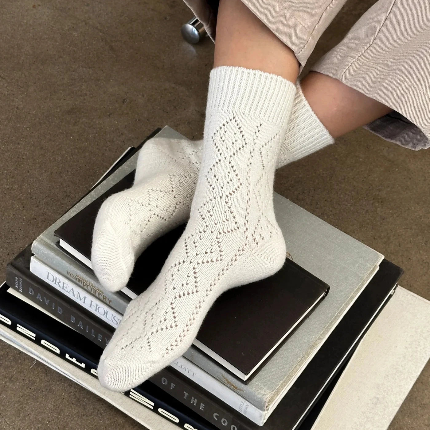 Le Bon Shoppe | Cashmere Pointelle Socks Socks LE BON SHOPPE 