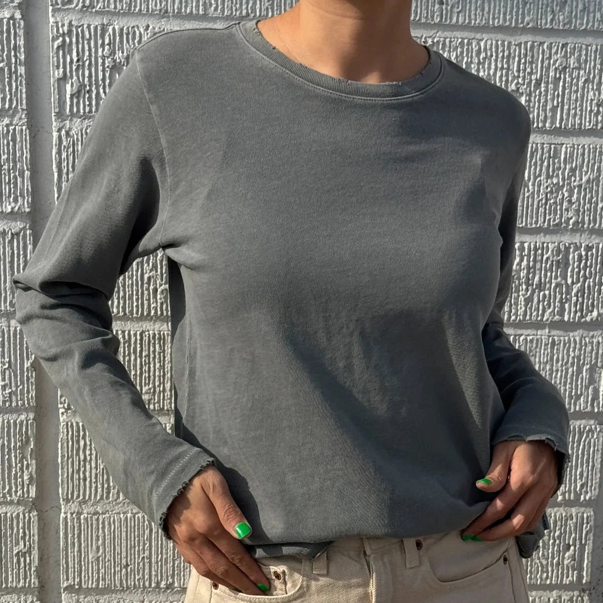 Le Bon Shoppe - Everyday Long Sleeve Tee Apparel LE BON SHOPPE slate small 