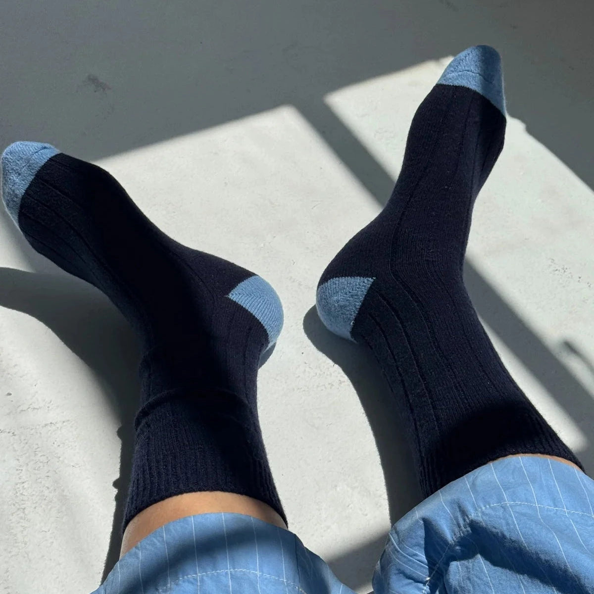 Le Bon Shoppe Extended Cashmere Socks LE BON SHOPPE Navy 