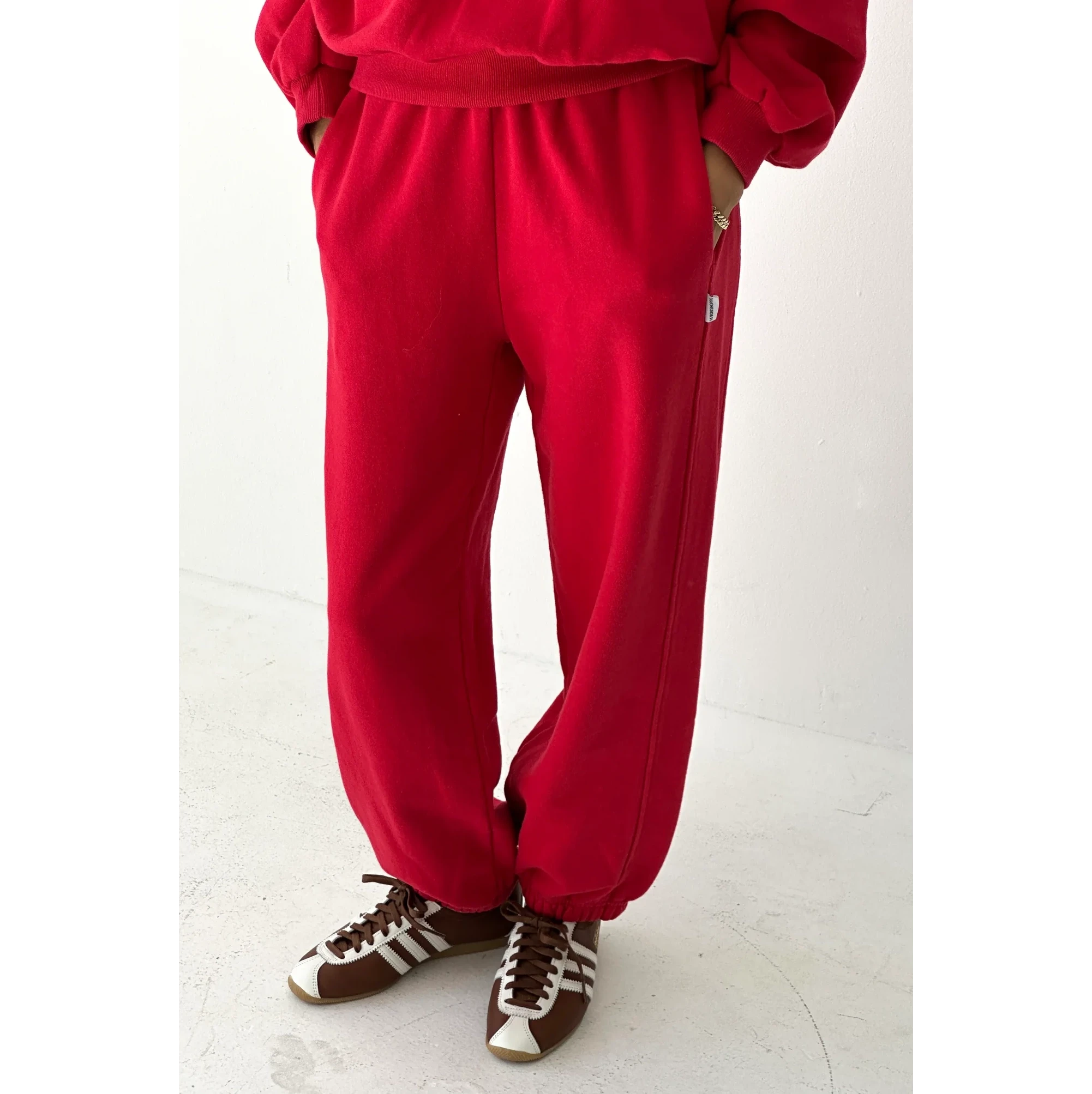 Le Bon Shoppe | French Terry Balloon Pants Apparel Le Bon Shoppe red tulip small 