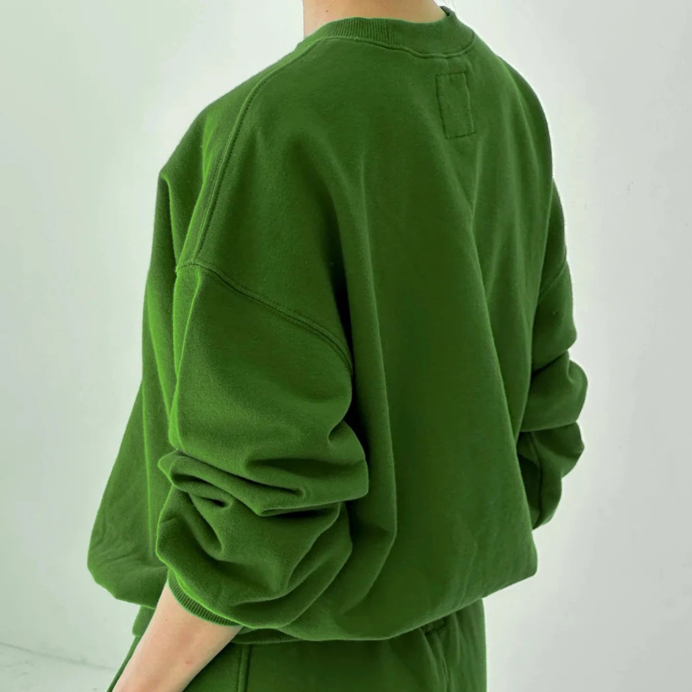 Le Bon Shoppe French Terry Core Sweatshirt in Avocado Back