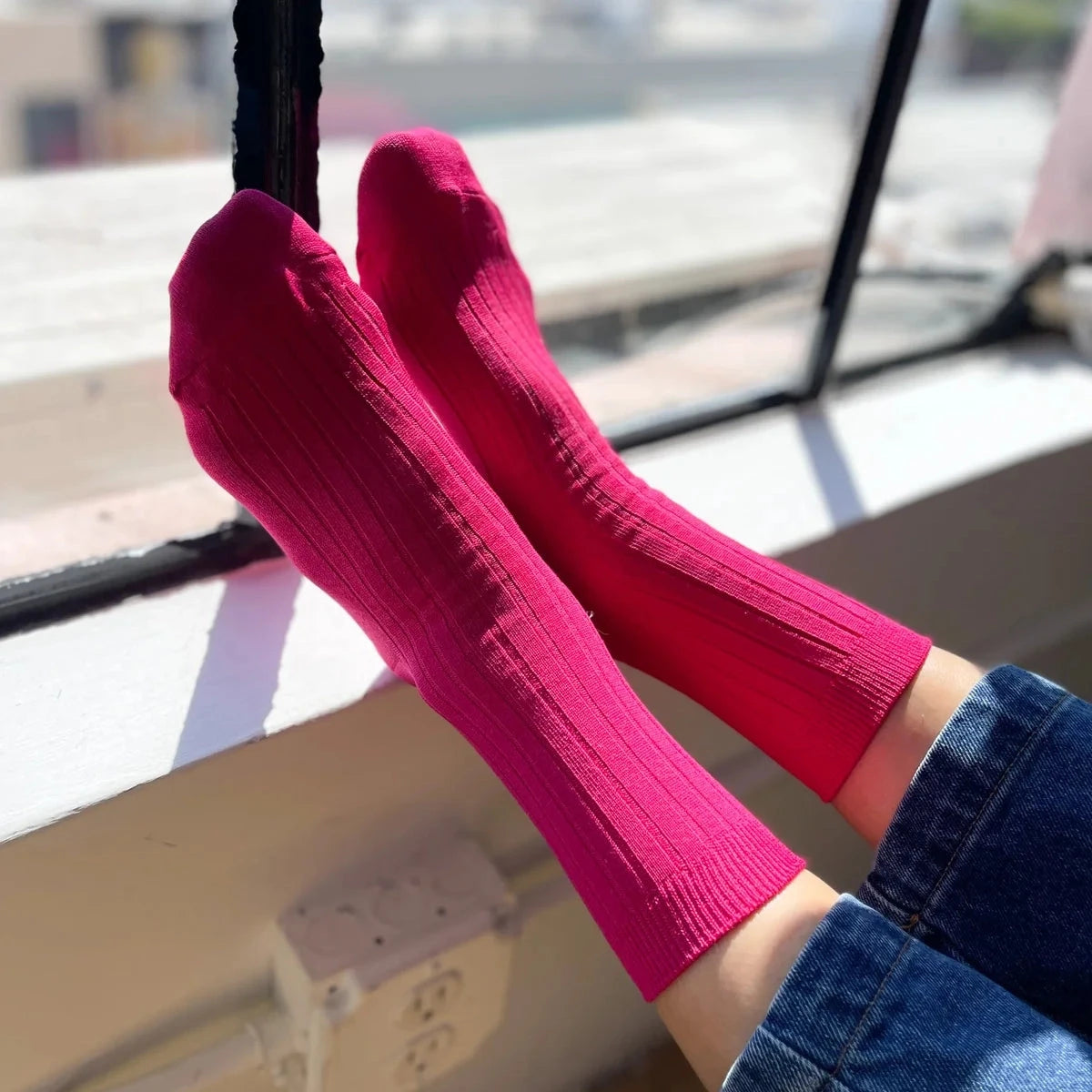 Le Bon Shoppe Her Socks LE BON SHOPPE Fuschia 
