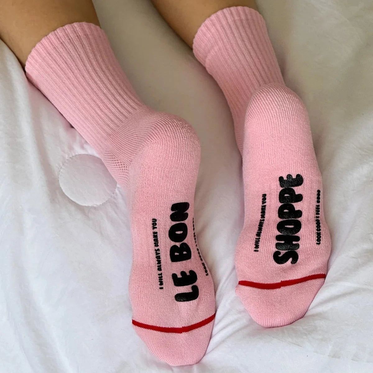 Le Bon Shoppe | Hugger Socks Socks LE BON SHOPPE Pink/Black 