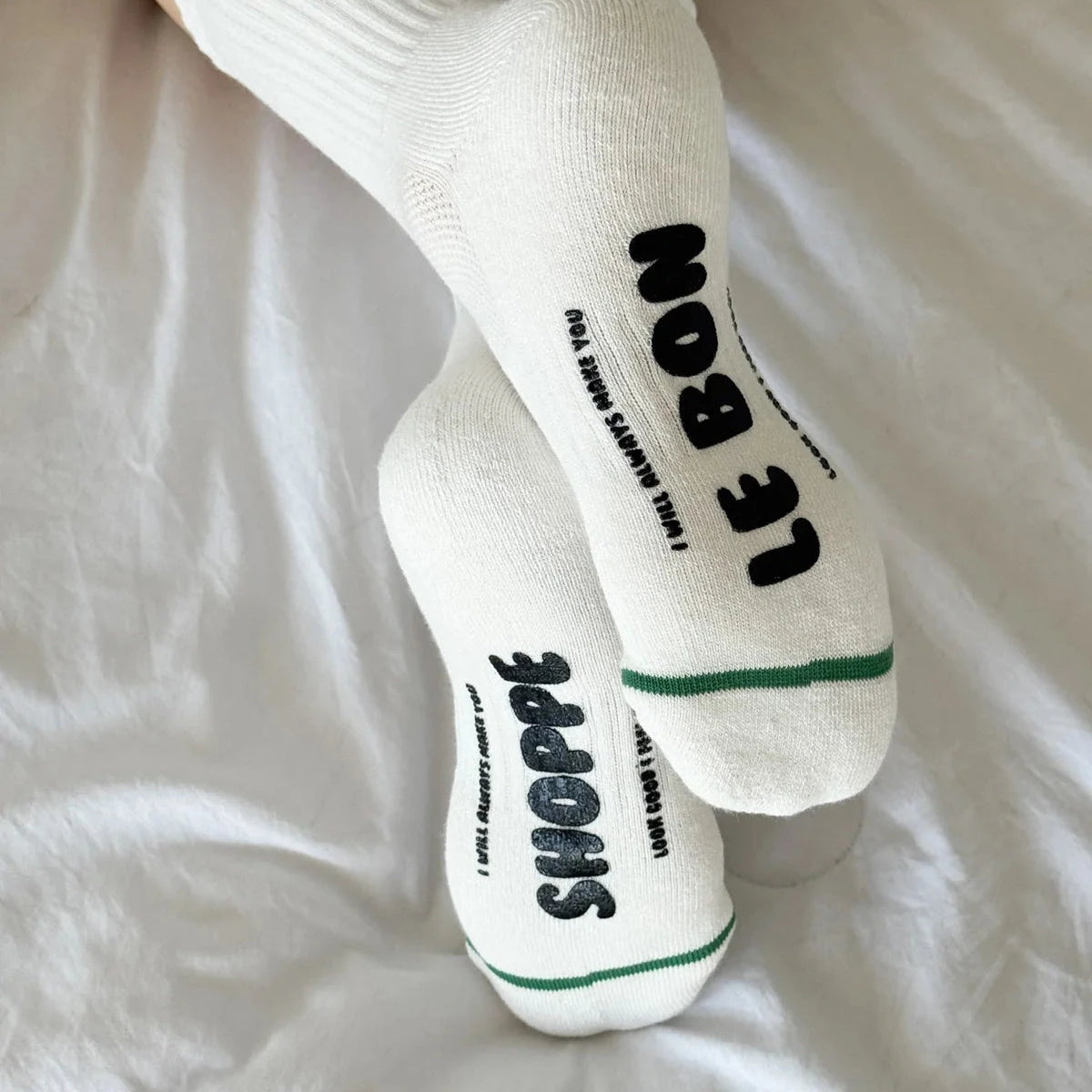 Le Bon Shoppe | Hugger Socks Socks LE BON SHOPPE White/Black 