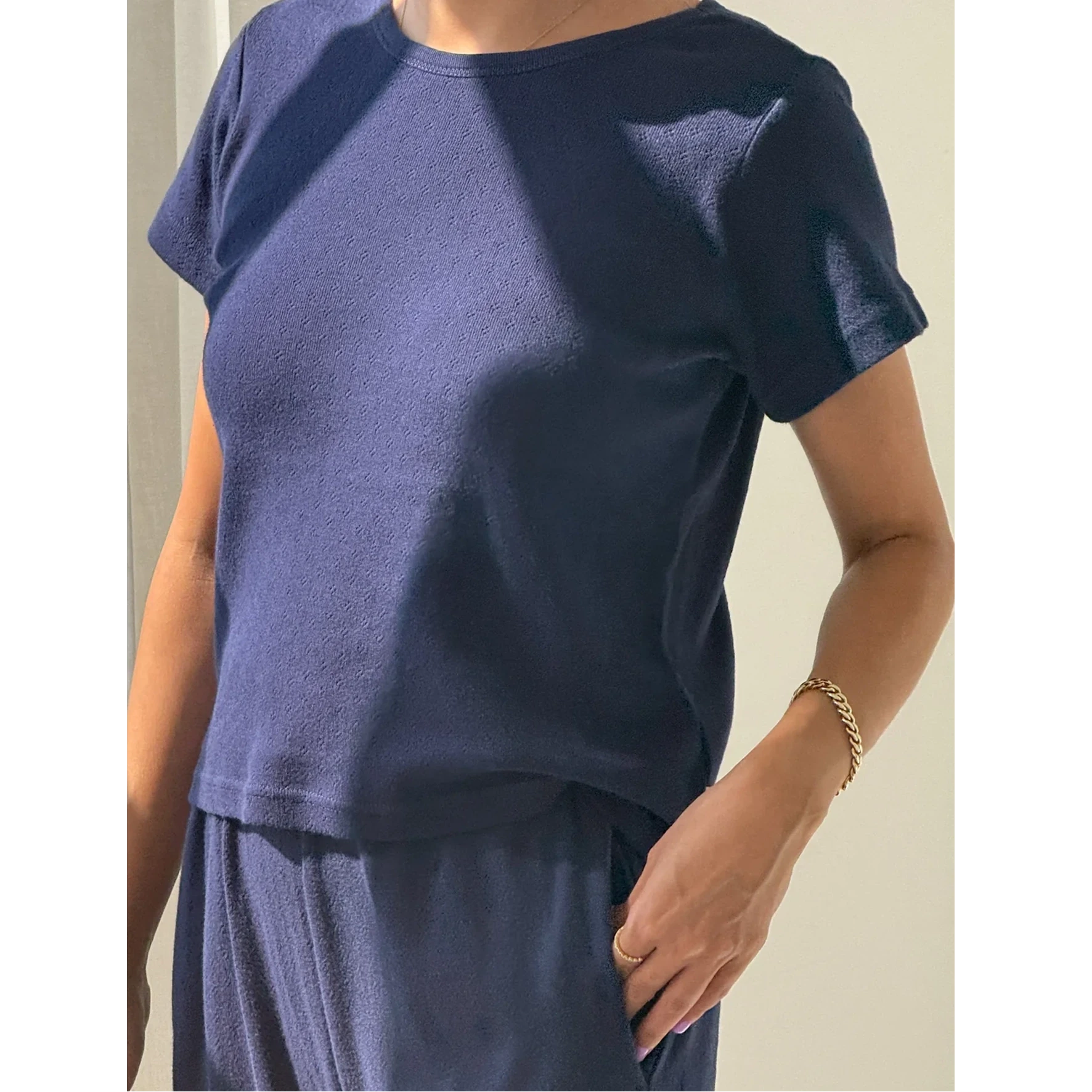Le Bon Shoppe | Pointelle Babe Tee Bristol General Store small navy 
