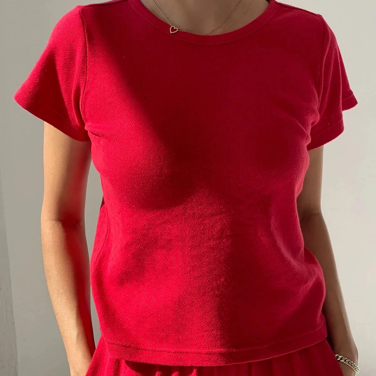 Le Bon Shoppe | Pointelle Babe Tee Bristol General Store small red apple 