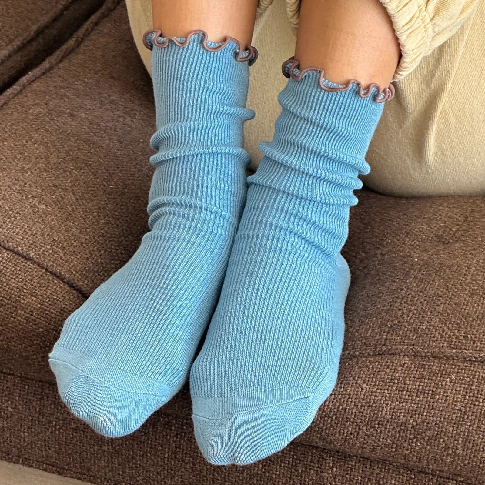Le Bon Shoppe | Ruffled Modal Socks Bristol General Store powder blue 