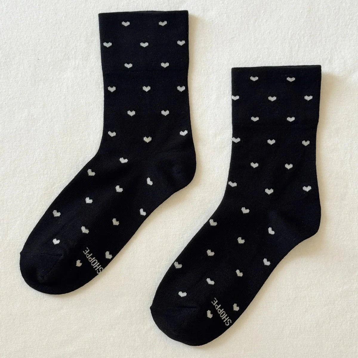 Le Bon Shoppe Sneaker Socks Socks LE BON SHOPPE Heart Black/Cream 