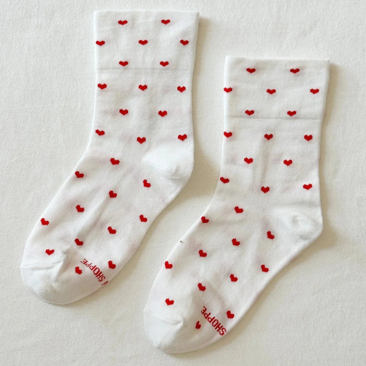 Le Bon Shoppe Sneaker Socks Socks LE BON SHOPPE Heart White/Red 