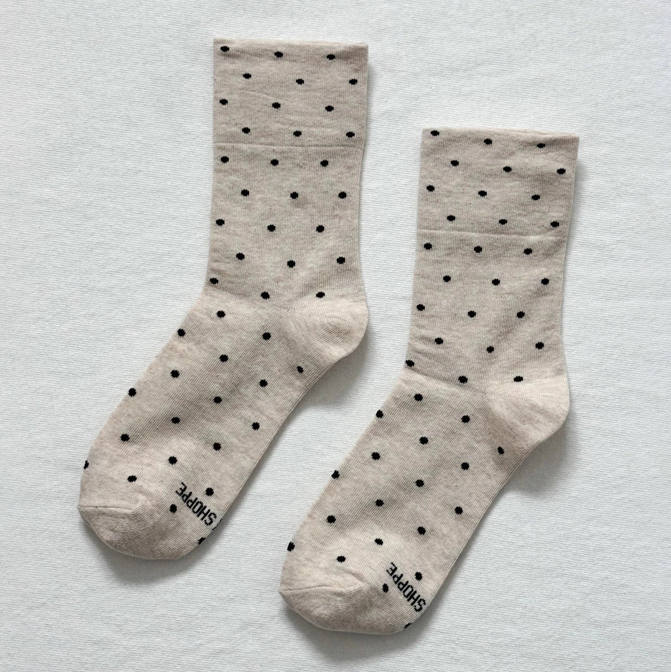 Le Bon Shoppe Sneaker Socks Socks LE BON SHOPPE Oatmeal Polka Dot 