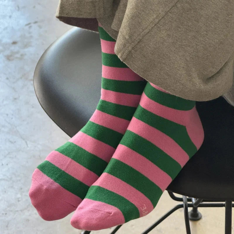 Le Bon Shoppe Wally Socks Wide Stripe Socks LE BON SHOPPE Wide/Pink Green 