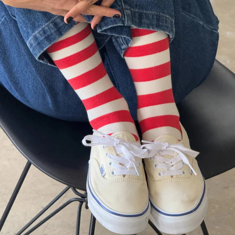 Le Bon Shoppe Wally Socks Wide Stripe Socks LE BON SHOPPE Wide/Red Stripe 