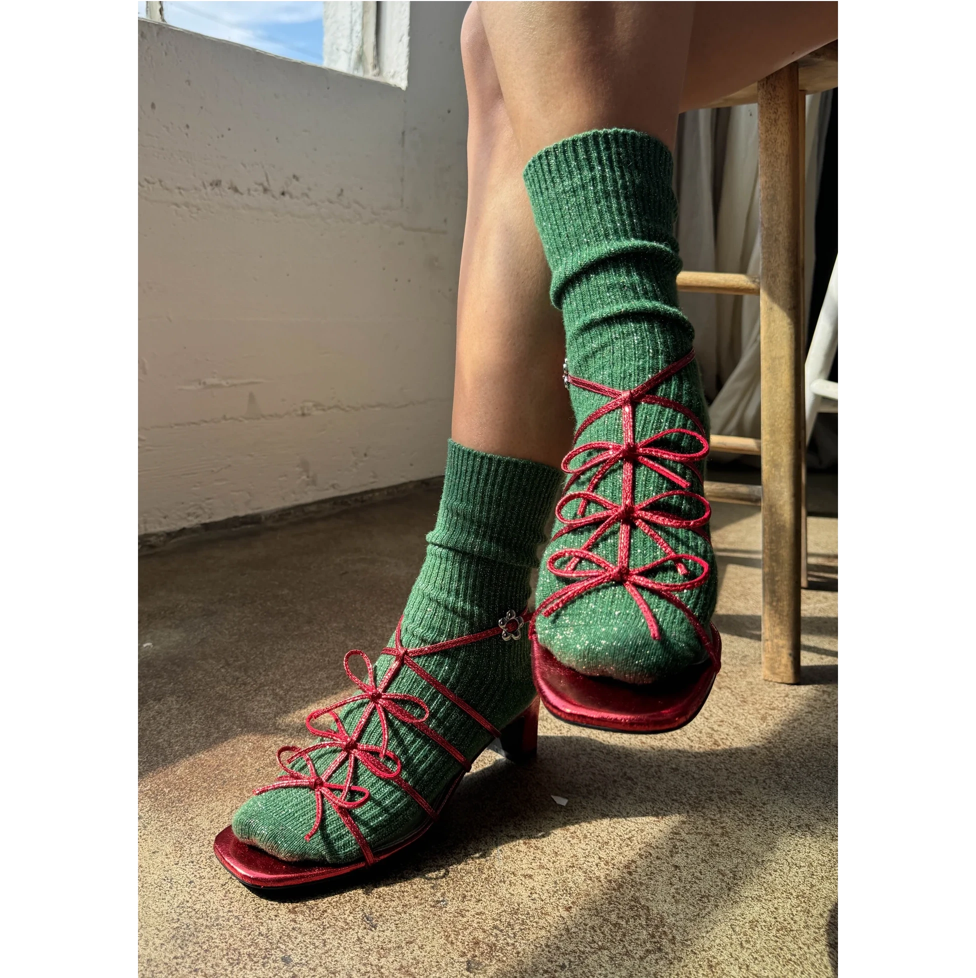 Le Bon Shoppe | Winter Sparkle Socks Socks LE BON SHOPPE Evergreen 