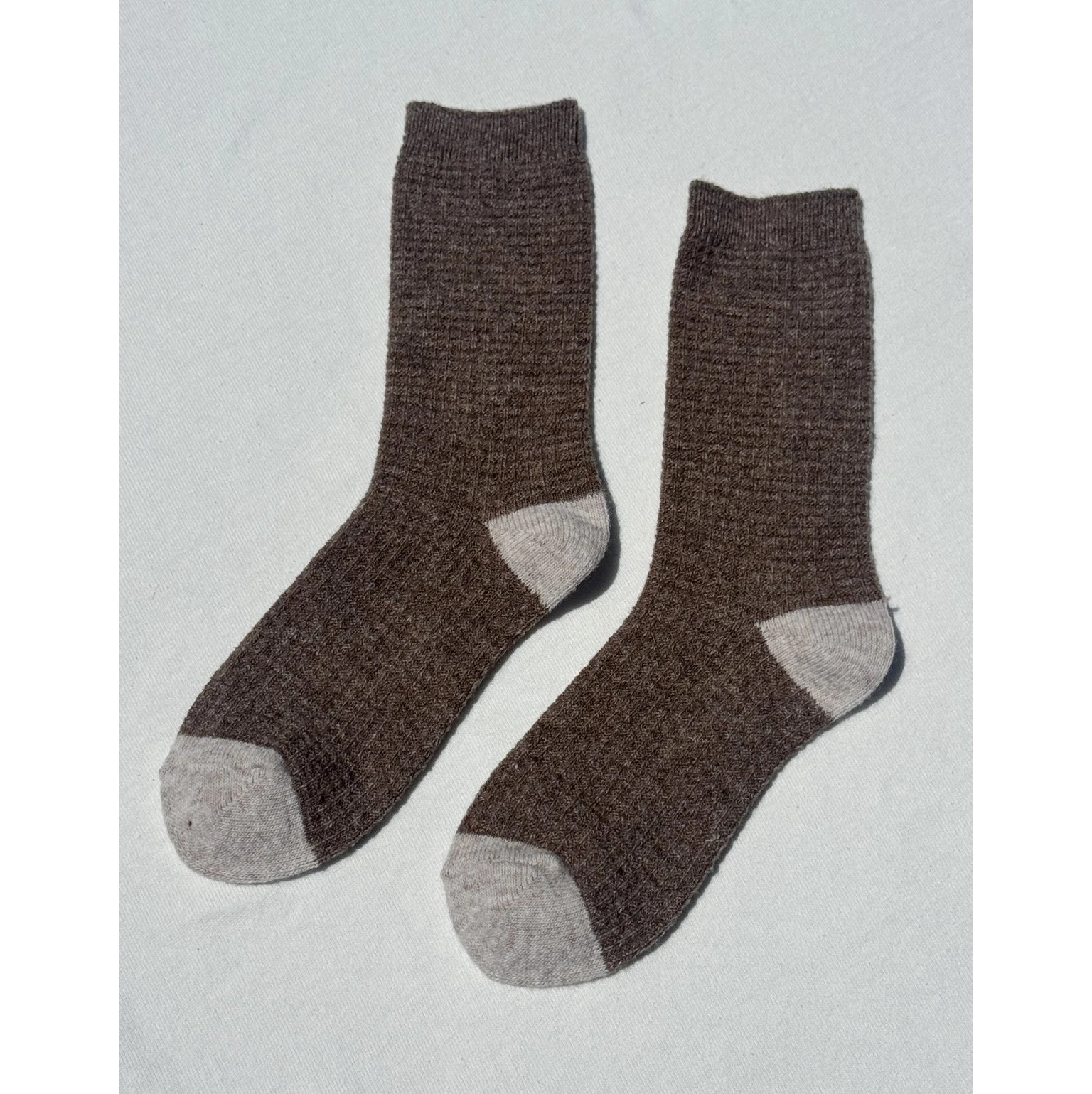 Le Bon Shoppe | Wool Waffled Socks Socks LE BON SHOPPE brown/oatmeal 